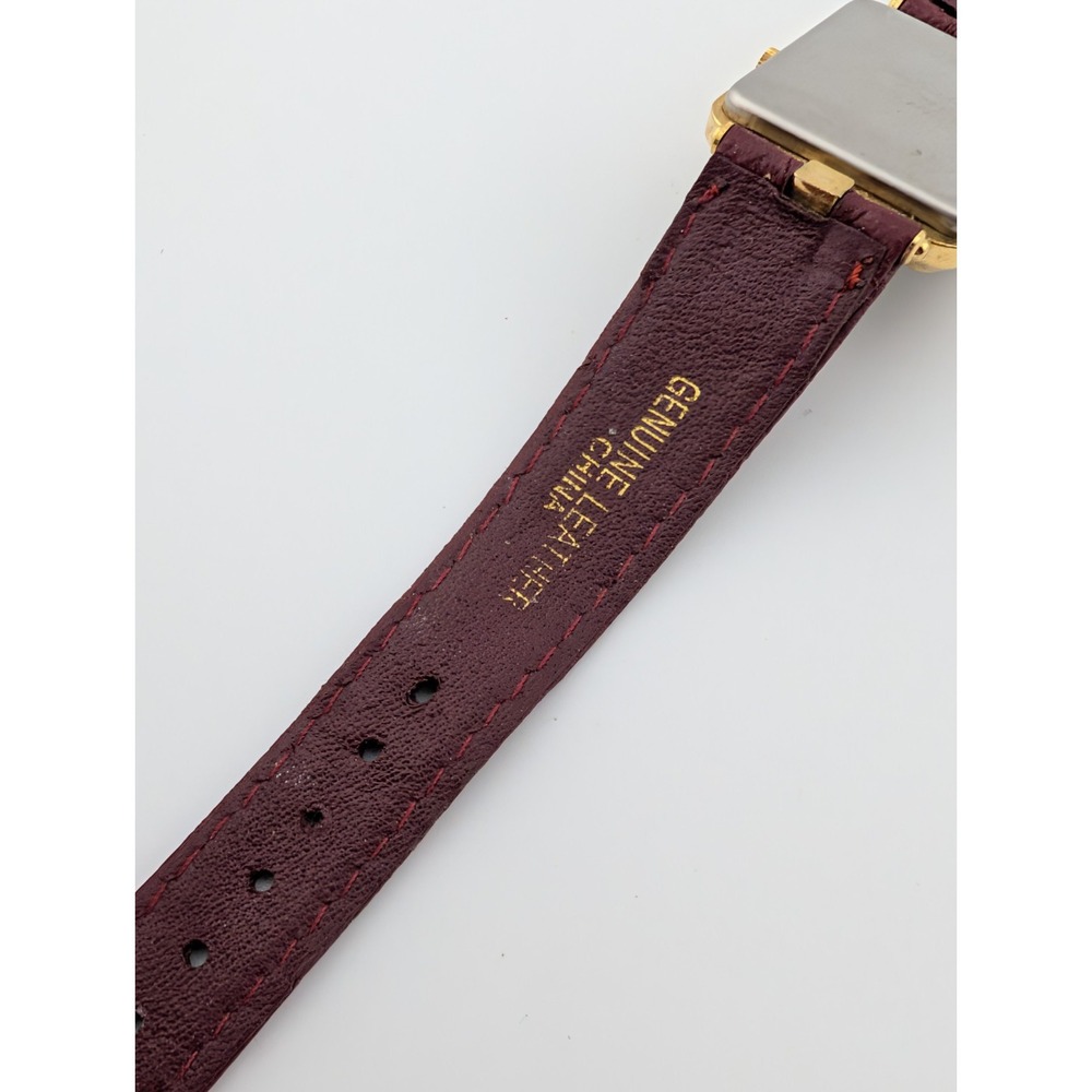 Vintage Marcel Watch Corp. No 963 Digital Watch Maroon Leather Band- New Battery - Picture 8 of 8